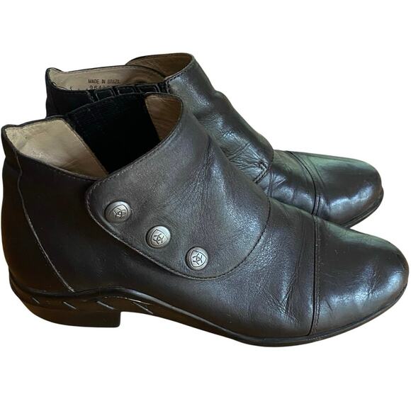 Ariat "3 Snap Spat" Women's Dk Brown Leather Chelsea Ankle Bootie/Boot, Size 8 - Picture 1 of 15